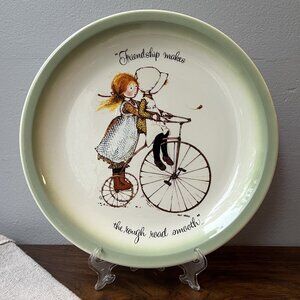 Holly Hobbie Collectible Plate 10" Friendship Makes the Rough Road Smooth 1970s